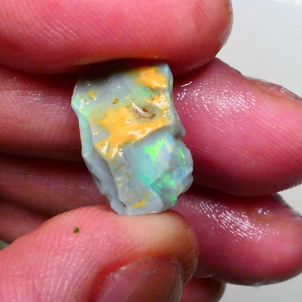 Bright Stunning Multicolours Bar & skin visible 5.00cts Lightning Ridge Seam opal to cut 17x11x5mm    Lot B4-A655