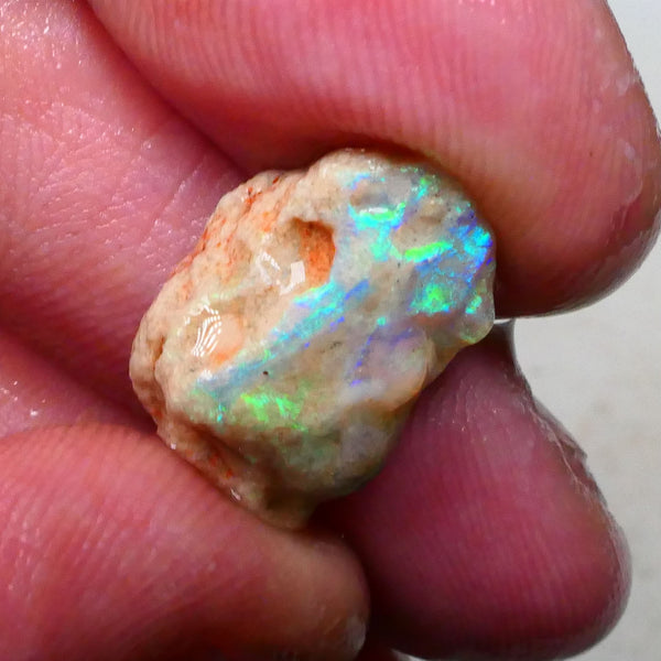 bright green dominant Multifires 7.00cts Untouched knobby opal formation rough 20x12x7mm Carve or collect  Lot B4-A652