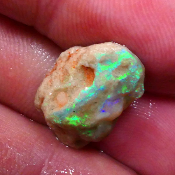 bright green dominant Multifires 7.00cts Untouched knobby opal formation rough 20x12x7mm Carve or collect  Lot B4-A652