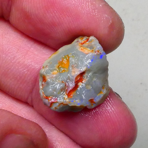 Untouched Knobby opal rough of Lighting Ridge 10.00cts Dark base with blues showing through top skin to gamble 18x16x8mm Lot B4-A650