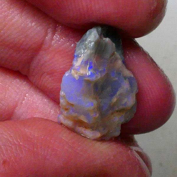 untouched knobby opal rough from Lightning Ridge 8.50cts Crystal with some blue fires to chase & gamble 8x15x7mm Lot B4-A648