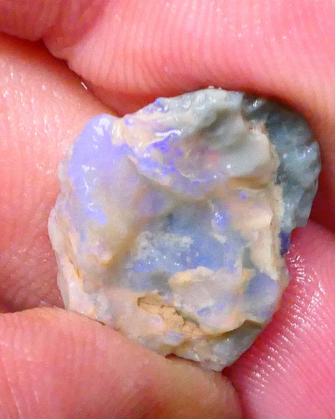 untouched knobby opal rough from Lightning Ridge 8.50cts Crystal with some blue fires to chase & gamble 8x15x7mm Lot B4-A648