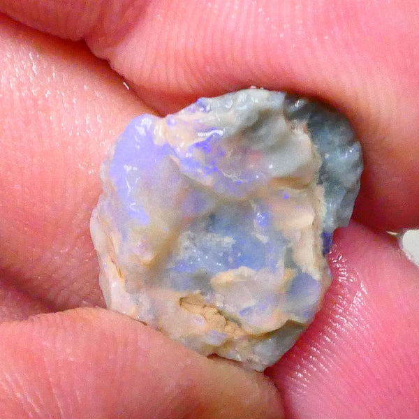 untouched knobby opal rough from Lightning Ridge 8.50cts Crystal with some blue fires to chase & gamble 8x15x7mm Lot B4-A648