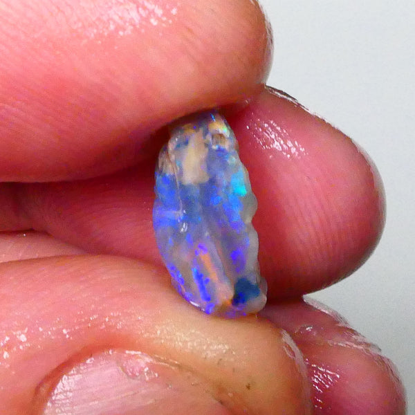 Bright vibrant opalised wood fossil rough of Lighting Ridge area 3.60cts Stunning Blue/Green Hues to cut & polish 14x10x6mm Lot B4-A656