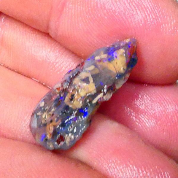 Lightning Ridge opalised wood fossil rough 10.00cts blue colours collect or chase 25x13x7mm  Lot B4-A661