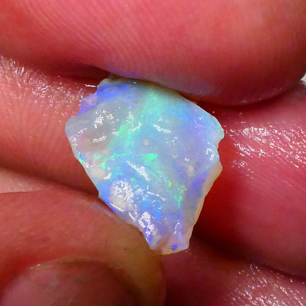 Cutters Bright Crystal seam opal rough 3.50cts Lightning Ridge Material nice Greens & blues skin to skin 17x11x3mm  Lot B4-A663