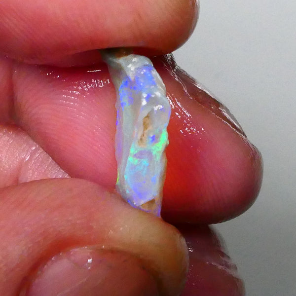 Cutters Bright Crystal seam opal rough 3.50cts Lightning Ridge Material nice Greens & blues skin to skin 17x11x3mm  Lot B4-A663
