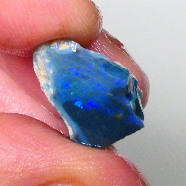 black opal Seam rough to cut 10.00cts Lightning Ridge Material Nice greens & blues to expose & cut 15x14x11mm Lot B4-A666