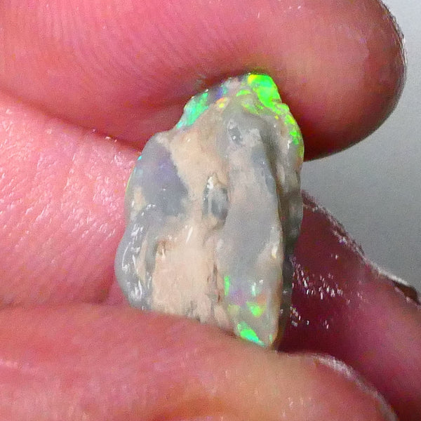 Knobby opal formation rough 9.00cts Lightning Ridge Bars showing Bright Greens/Yellow/Blues well worth a gamble 18x13x10mm  Lot B4-A670