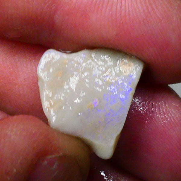 Blue fires visible in bar side to side & top skin 8.50cts Grey base Seam opal rough of Lightning Ridge to gamble 17x15x6mm  Lot B4-A679