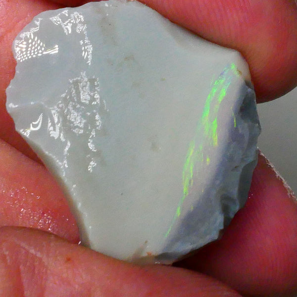 Big size Grey base seam opal rub/rough 32.00cts Bright Vibrant stripe of Greens to exposed face 29x27x7mm  Lot B4-A677