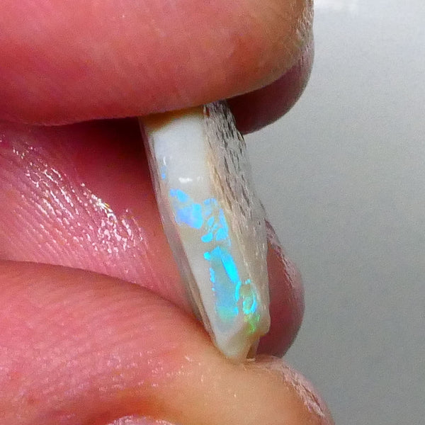 Bright turquoise dominant fires 10.20cts Lightning Ridge Grey base Seam opal rough to gamble 19x17x5mm Lot B4-A675