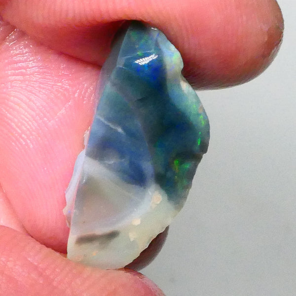 piece of dark base seam opal rough 13.20cts Blues/Greens to chase & exposed sold as gamble 25x11x10mm  Lot B4-A671