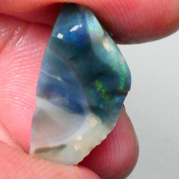 piece of dark base seam opal rough 13.20cts Blues/Greens to chase & exposed sold as gamble 25x11x10mm  Lot B4-A671