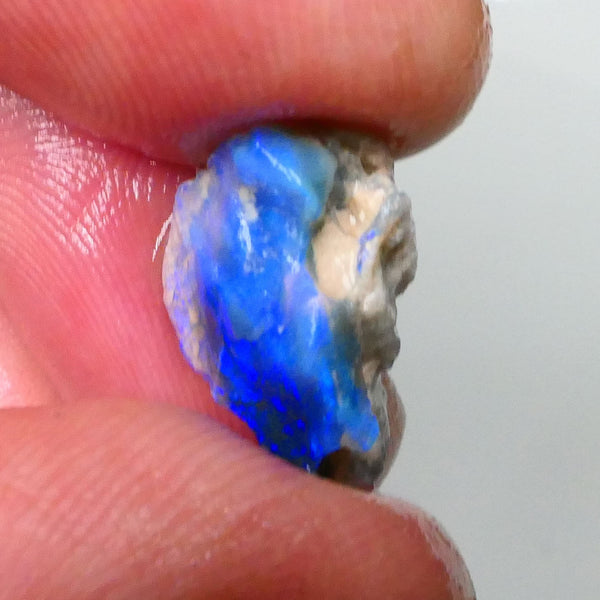 Lightning Ridge Faced black knobby opal rub/rough 4.20cts Gorgeous Bright Royal blues ready to shape & Polish a Gem 15x11x6mm  Lot B4-A718