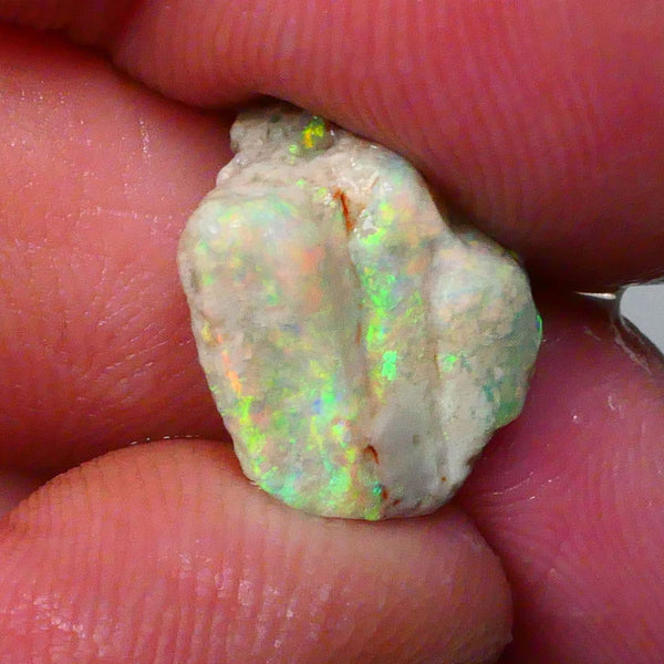 Bright Orange/Yellow/Green Dominant Multifires 4.20cts Knobby/Fossil opal formation rough 15x11x6   Lot B4-A714
