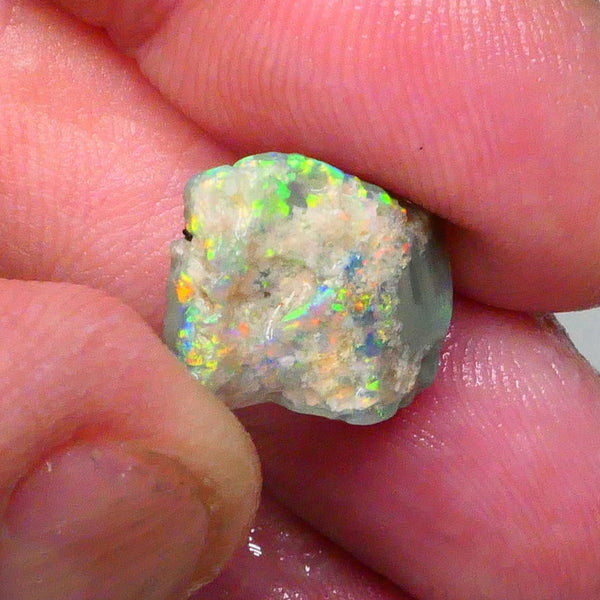 BLING RED/ORANGE/YELLOW dominant M.fires 4.30cts Untouched Knobby opal rough of Lighting Ridge Need to see all photos & video :) :) 14x12x4mm Lot B4-A711