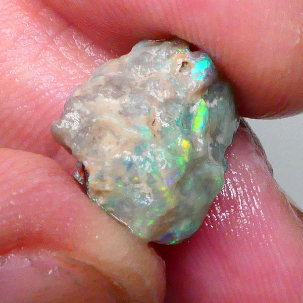 Lighting Ridge Multicolour Knobby opal rough 6.50cts Untouched ready to be explored Green Dominant fires 14x13x7mm  Lot B4-A710
