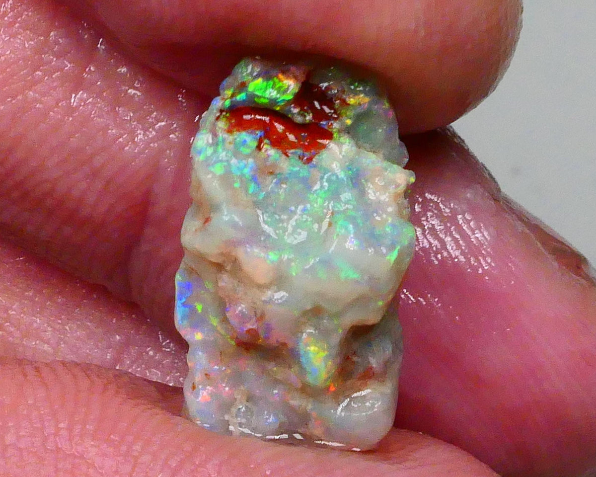 Reds &  Bling Multicolours with High Brightness & Vibrancy 5.30cts Untouched Knobby opal rough of Lighting Ridge 18x10x6mm   Lot B4-A697