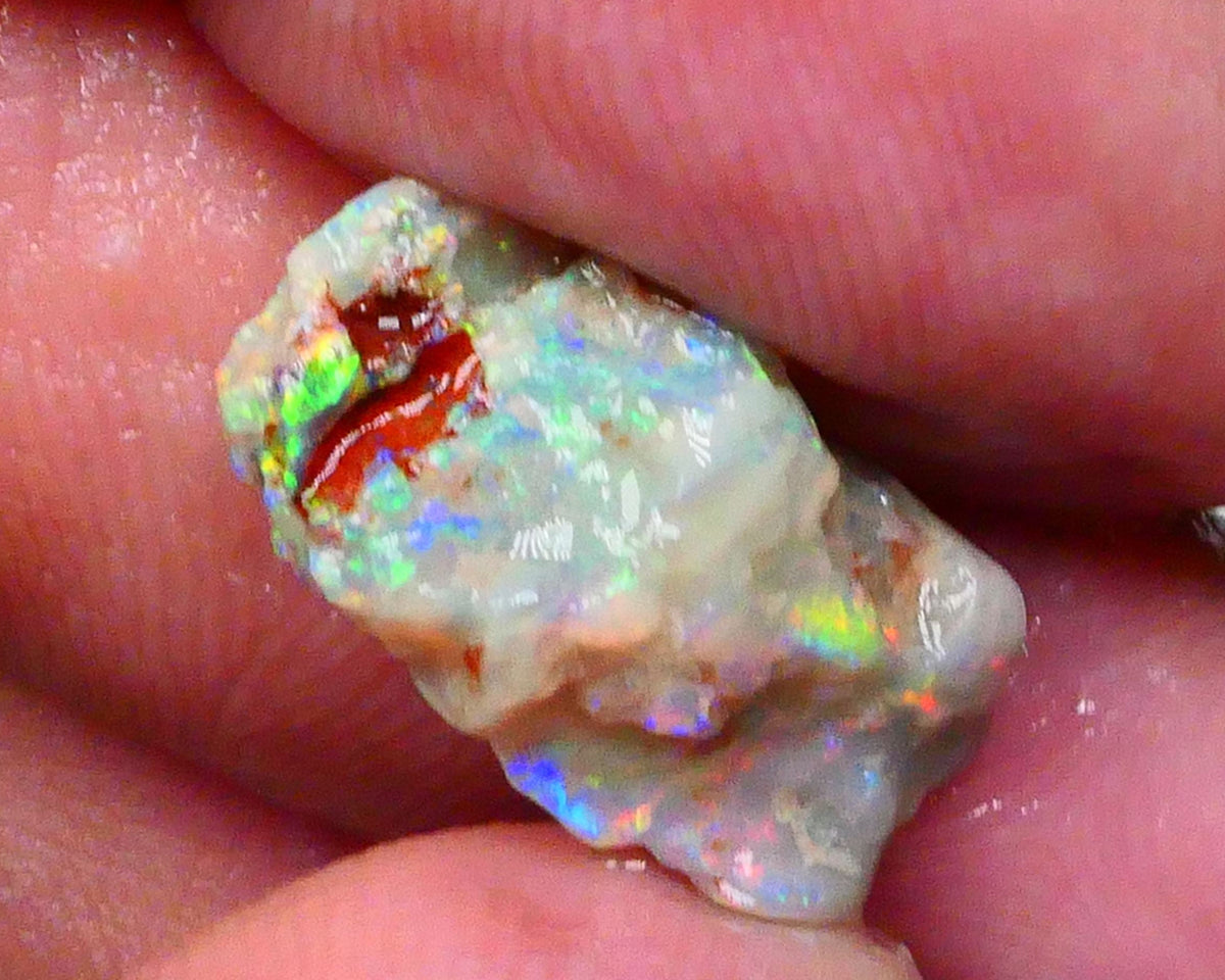 Reds &  Bling Multicolours with High Brightness & Vibrancy 5.30cts Untouched Knobby opal rough of Lighting Ridge 18x10x6mm   Lot B4-A697