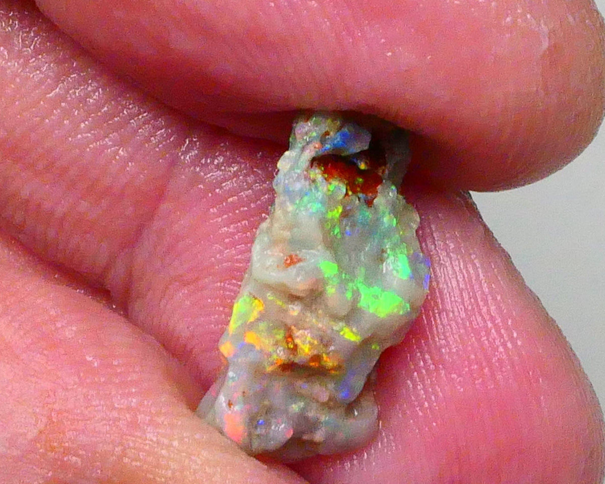 Reds &  Bling Multicolours with High Brightness & Vibrancy 5.30cts Untouched Knobby opal rough of Lighting Ridge 18x10x6mm   Lot B4-A697