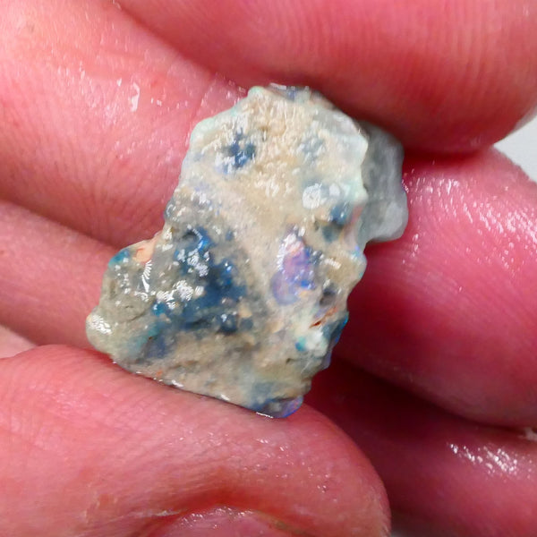 Black/Dark Crystal Seam opal formation rough 5.75cts Gorgeous Bright Green/Blue dominant M.fires 18x3x5mm Lot B4-A754