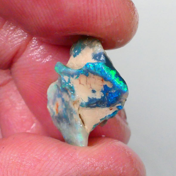 Black/Dark Crystal Seam opal formation rough 5.75cts Gorgeous Bright Green/Blue dominant M.fires 18x3x5mm Lot B4-A754