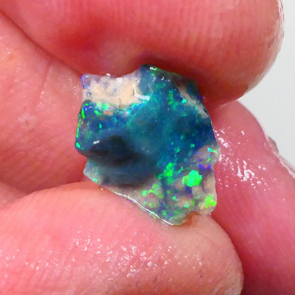 Untouched small knobby opal rough 1.30cts Lightning Ridge material Green dominant fires to gamble 13x9x3mm Lot B4-A753