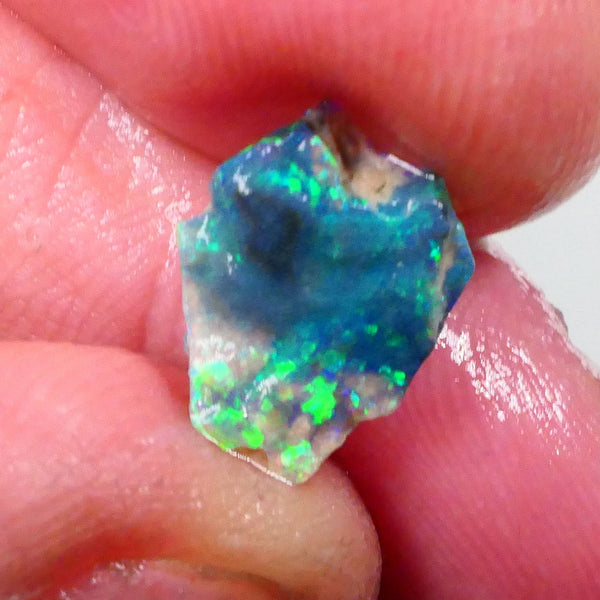 Untouched small knobby opal rough 1.30cts Lightning Ridge material Green dominant fires to gamble 13x9x3mm Lot B4-A753