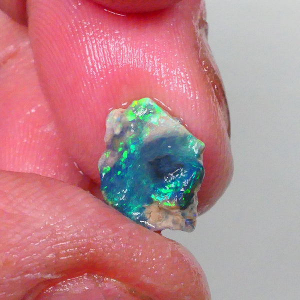 Untouched small knobby opal rough 1.30cts Lightning Ridge material Green dominant fires to gamble 13x9x3mm Lot B4-A753