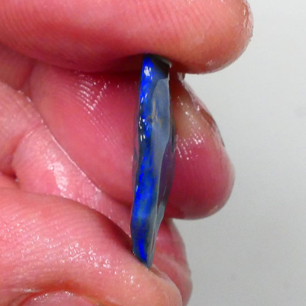 Lots of blues showing in this dark base seam opal rough 6.00cts Lighting Ridge material to cut 23x14x4mm Lot B4-A749
