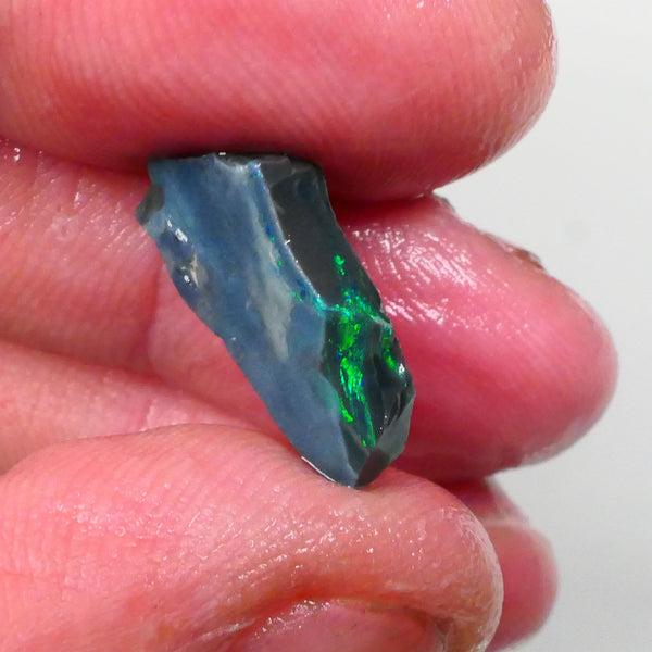 Lightning Ridge Black Seam opal rough 4.75cts electric Green dominant fires to gamble 18x9x4mm  Lot B4-A748