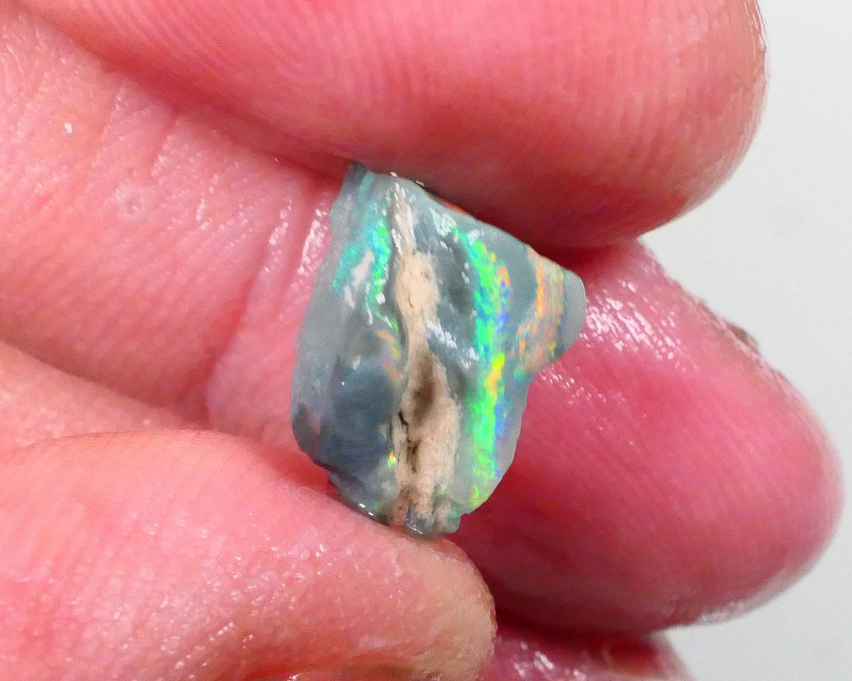 Multicolour Knobby opal rough 2.75cts Loaded with Green/Orange dominant fires 13x8x6mm  Lot B4-A747