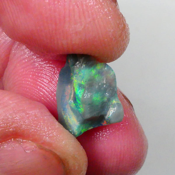 Multicolour Knobby opal rough 2.75cts Loaded with Green/Orange dominant fires 13x8x6mm  Lot B4-A747