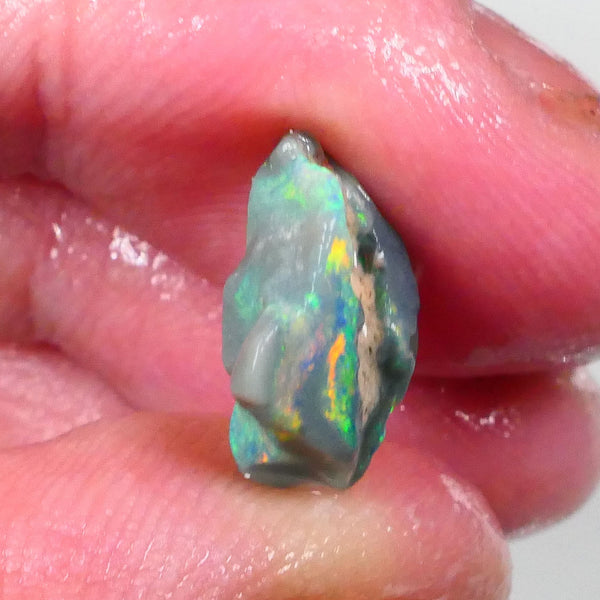 Multicolour Knobby opal rough 2.75cts Loaded with Green/Orange dominant fires 13x8x6mm  Lot B4-A747