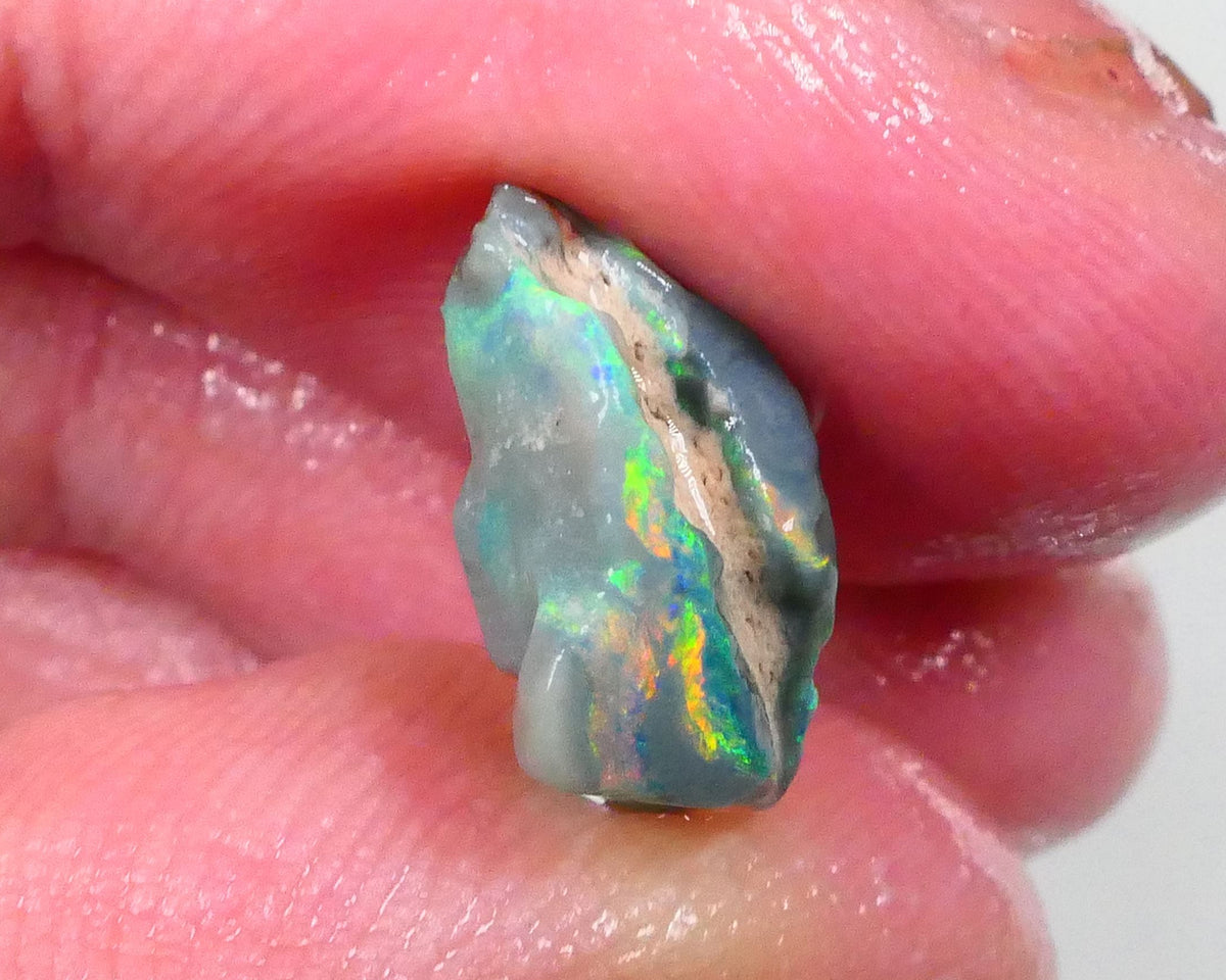 Multicolour Knobby opal rough 2.75cts Loaded with Green/Orange dominant fires 13x8x6mm  Lot B4-A747