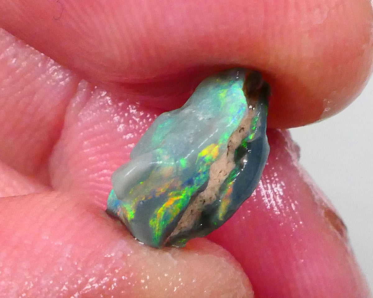 Multicolour Knobby opal rough 2.75cts Loaded with Green/Orange dominant fires 13x8x6mm  Lot B4-A747