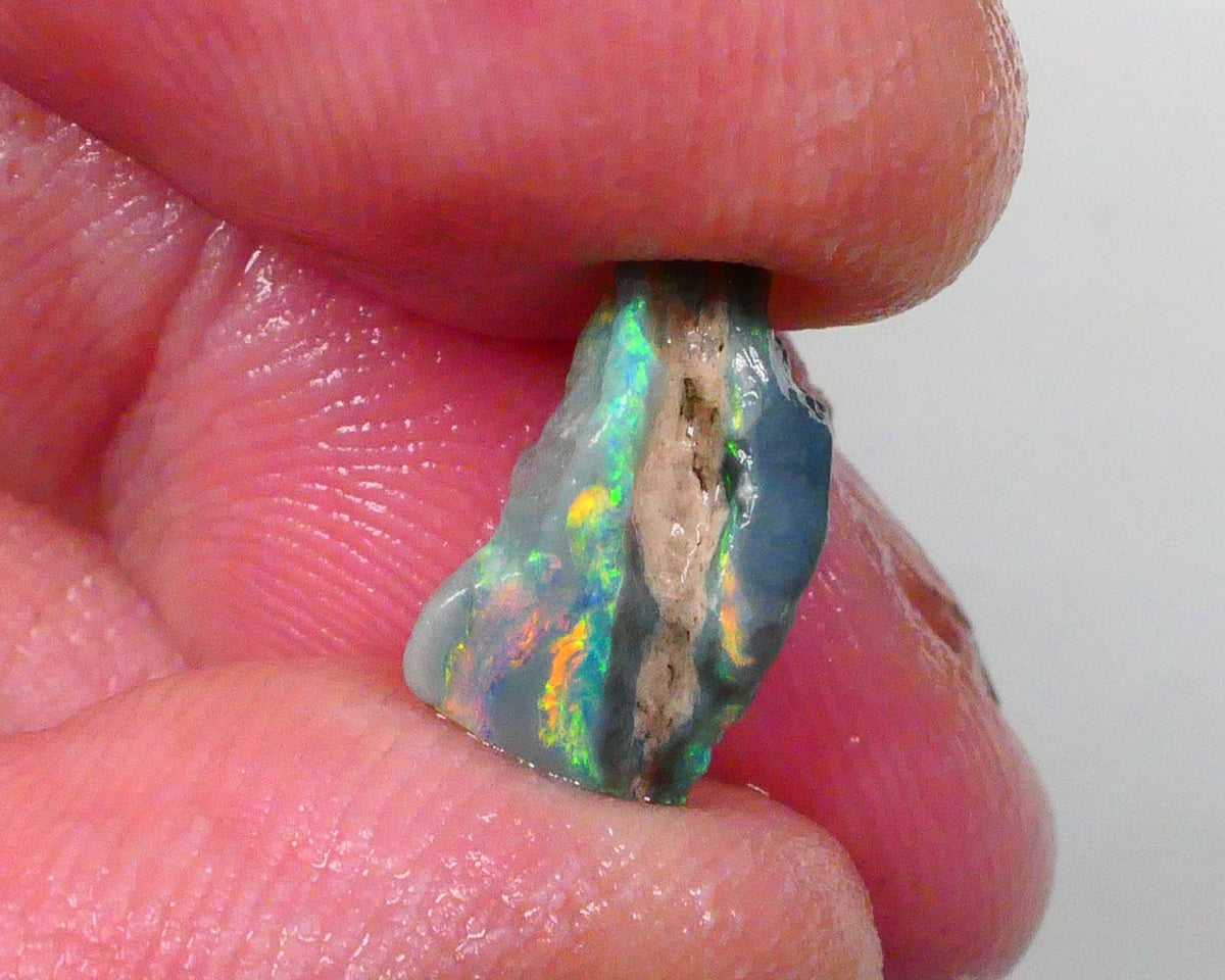 Multicolour Knobby opal rough 2.75cts Loaded with Green/Orange dominant fires 13x8x6mm  Lot B4-A747
