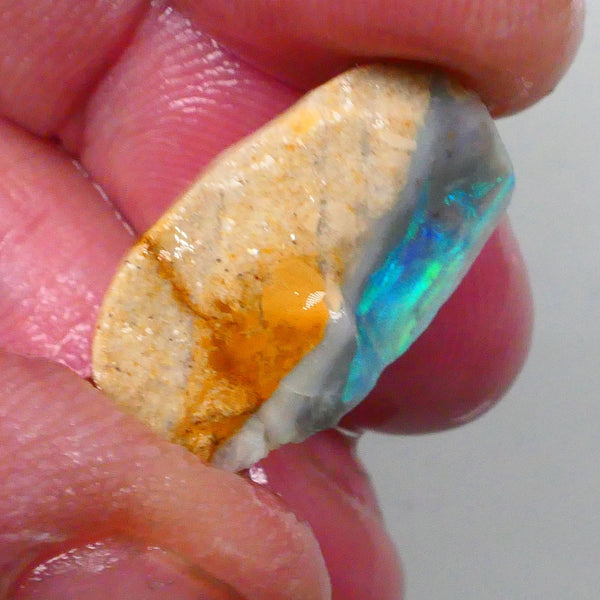 Gorgeous Green Hues in this stunning bar to cut 13.15cts Lightning Ridge Knobby opal rough half 21x12x11mm  Lot B4-A743