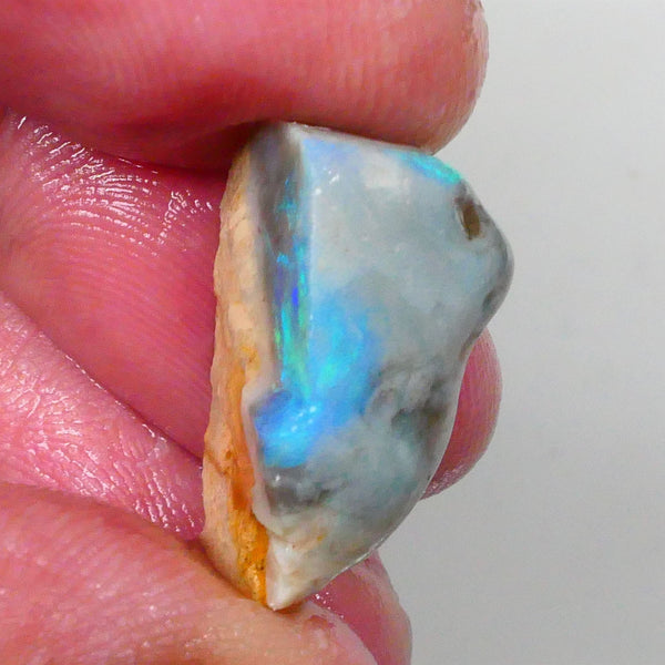 Gorgeous Green Hues in this stunning bar to cut 13.15cts Lightning Ridge Knobby opal rough half 21x12x11mm  Lot B4-A743
