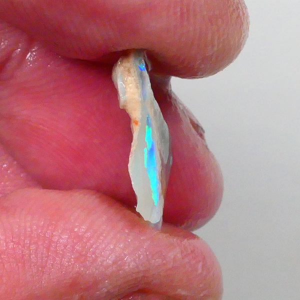 Electric Bright Teal/Aqua marine/Green in flat bar with 360 colour 2.75cts Lightning Ridge rough to cut 21x10x4mm  Lot B4-A740