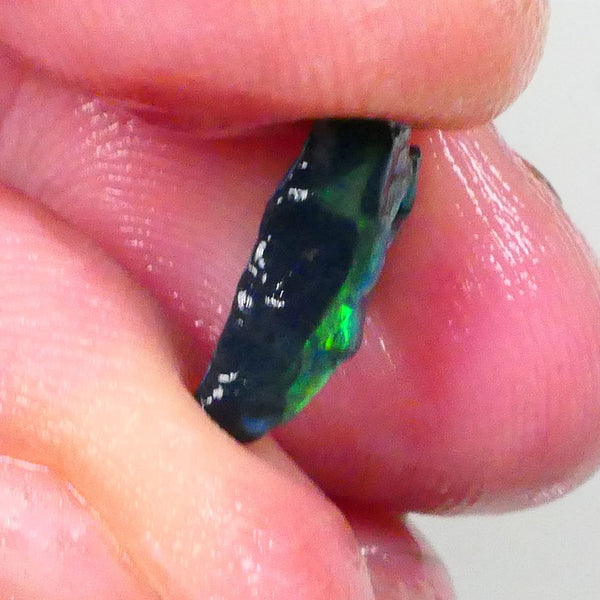 Lightning Ridge Green on Black Seam opal rough 3.00cts small sized rough to gamble 13x13x4mm Lot B4-A737
