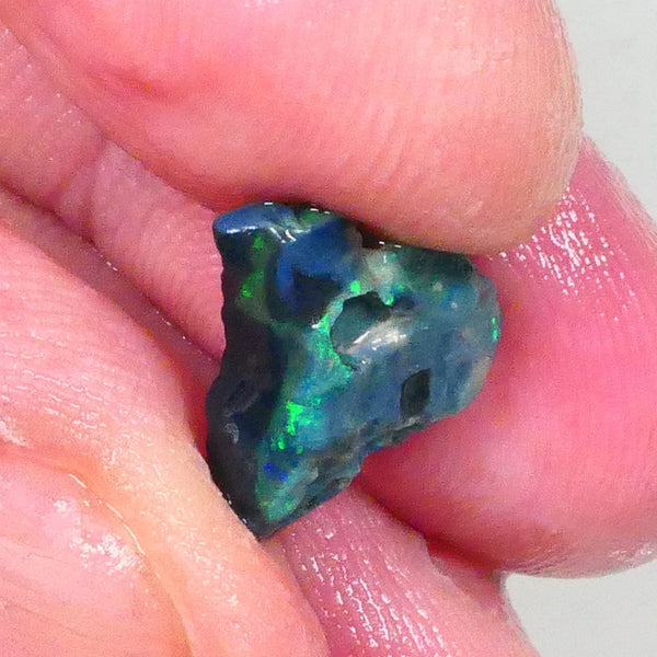 Lightning Ridge Green on Black Seam opal rough 3.00cts small sized rough to gamble 13x13x4mm Lot B4-A737