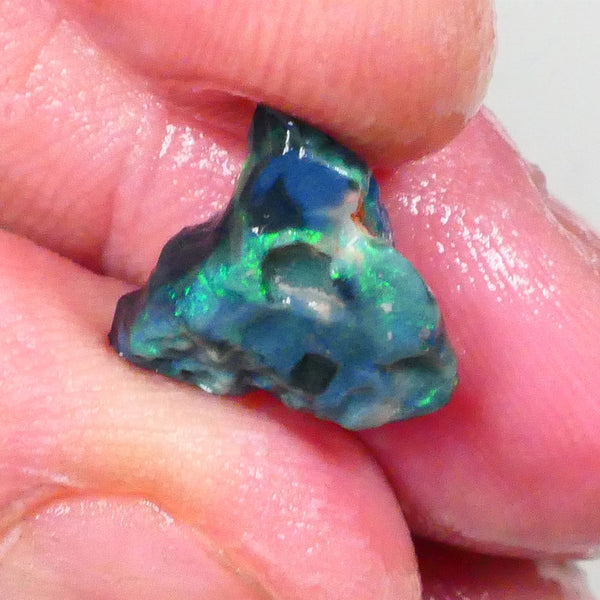 Lightning Ridge Green on Black Seam opal rough 3.00cts small sized rough to gamble 13x13x4mm Lot B4-A737