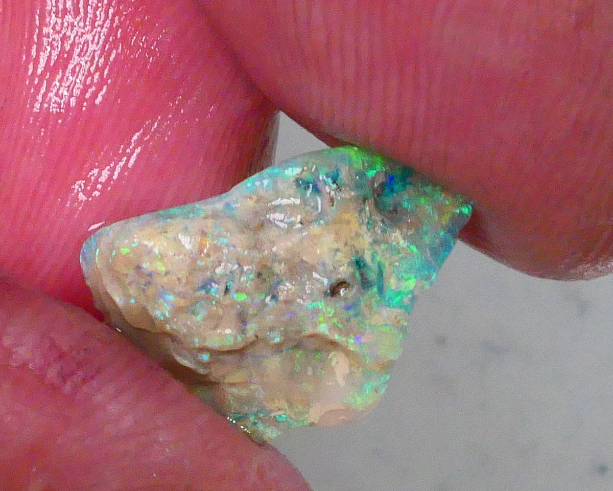 Green Blue hues in Crystal opal in host rock 3.50cts Stunning colours to expose prob suit being carved or gamble cut 15x10x5mm  Lot B4-A761