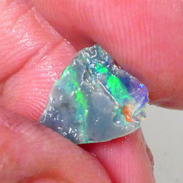 Bright & gorgeous Greens & blues on this small Seam opal rough 1.50cts Lightning Ridge Material to cut for those with the skills 12x11x2.5mm Lot B4-A760
