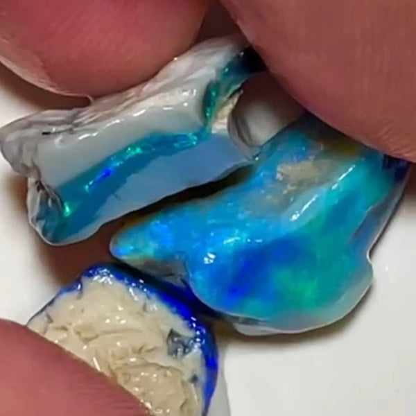 Bid-4.com Bid for Australian opal £1 No Reserve Auction Lightning Ridge 21.75cts 20x11x9 to 15x10x6 mm Lot B4-A824