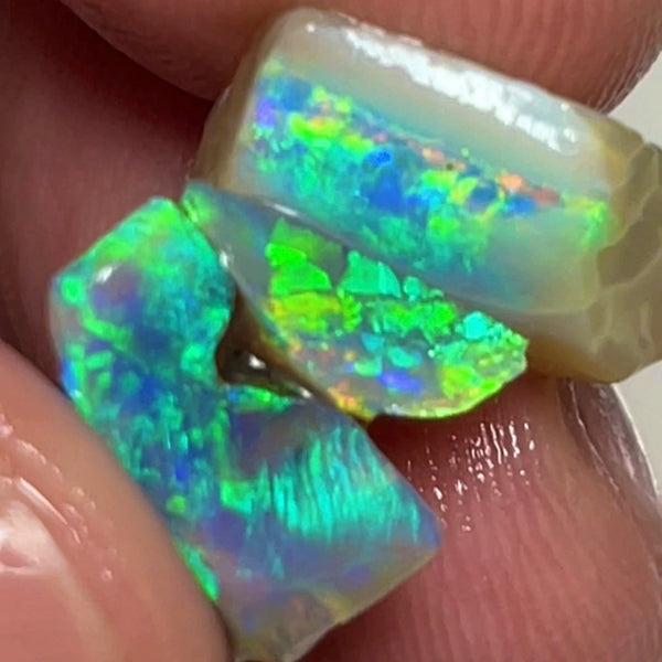 Lightning Ridge Small Bright & Vibrant 8.75cts Rough opal to cut 14x8x5mm to 9x8x3mm  Lot B4-A120