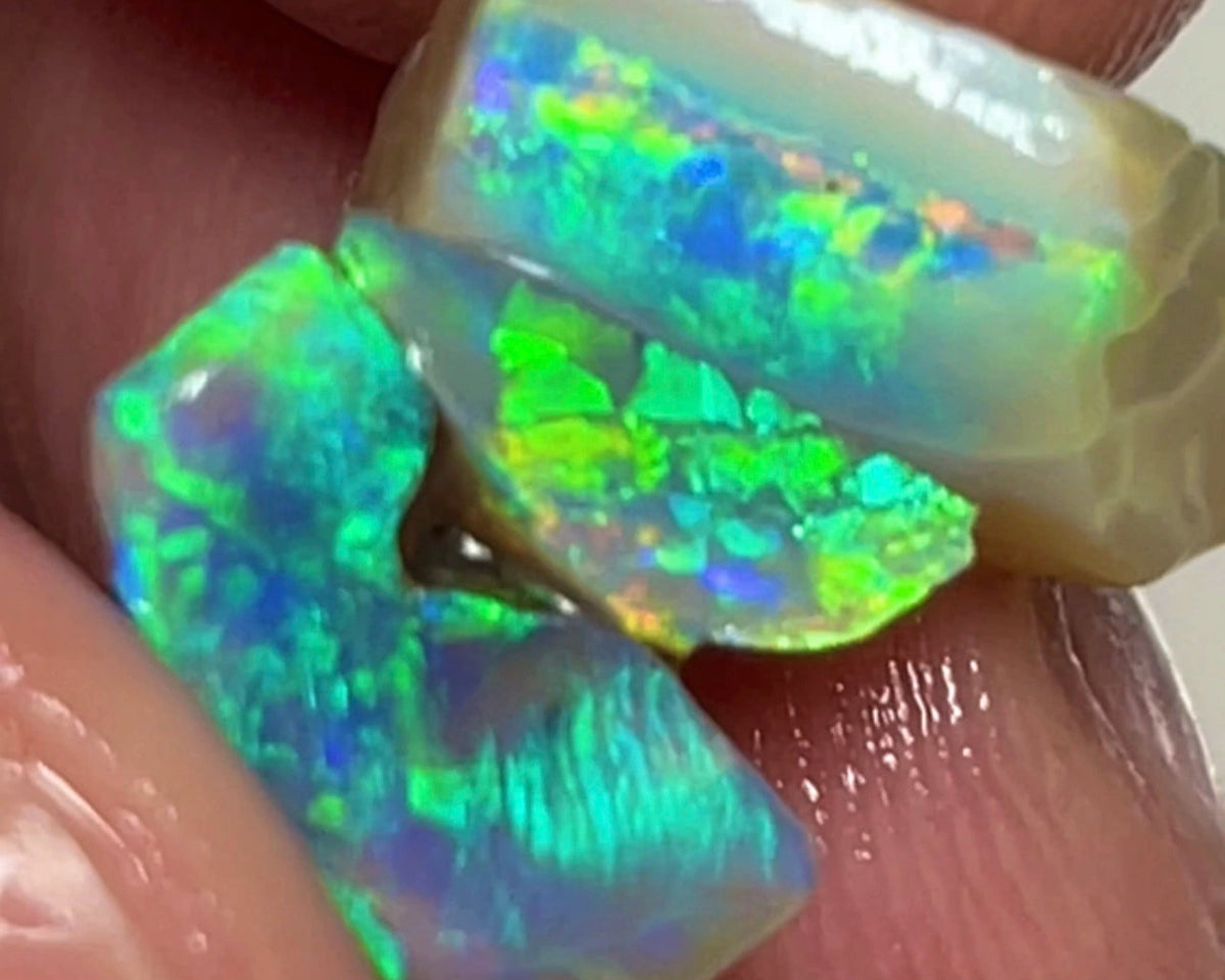 Lightning Ridge Small Bright & Vibrant 8.75cts Rough opal to cut 14x8x5mm to 9x8x3mm  Lot B4-A120