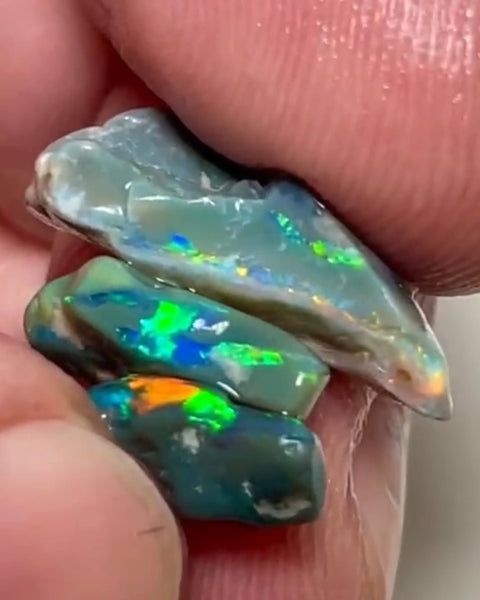 Bid-4.com Bid for Australian opal £1 No Reserve Auction Lightning Ridge 8.45cts 19x8x5 to 10x6x2 mm Lot B4-A825